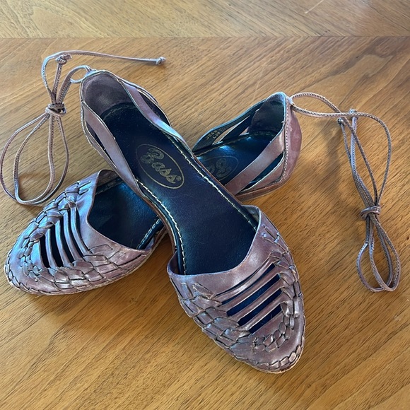 Vintage Bass Lace Up Espadrilles flats Sandals Made in Brazil - Picture 2 of 7